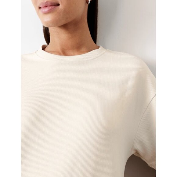 Athleta L Seasoft Rib Tee Dress Bone Large Regular - Picture 6 of 9